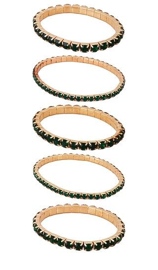 Stretch Bracelet Set in Emerald | Revolve Clothing (Global)