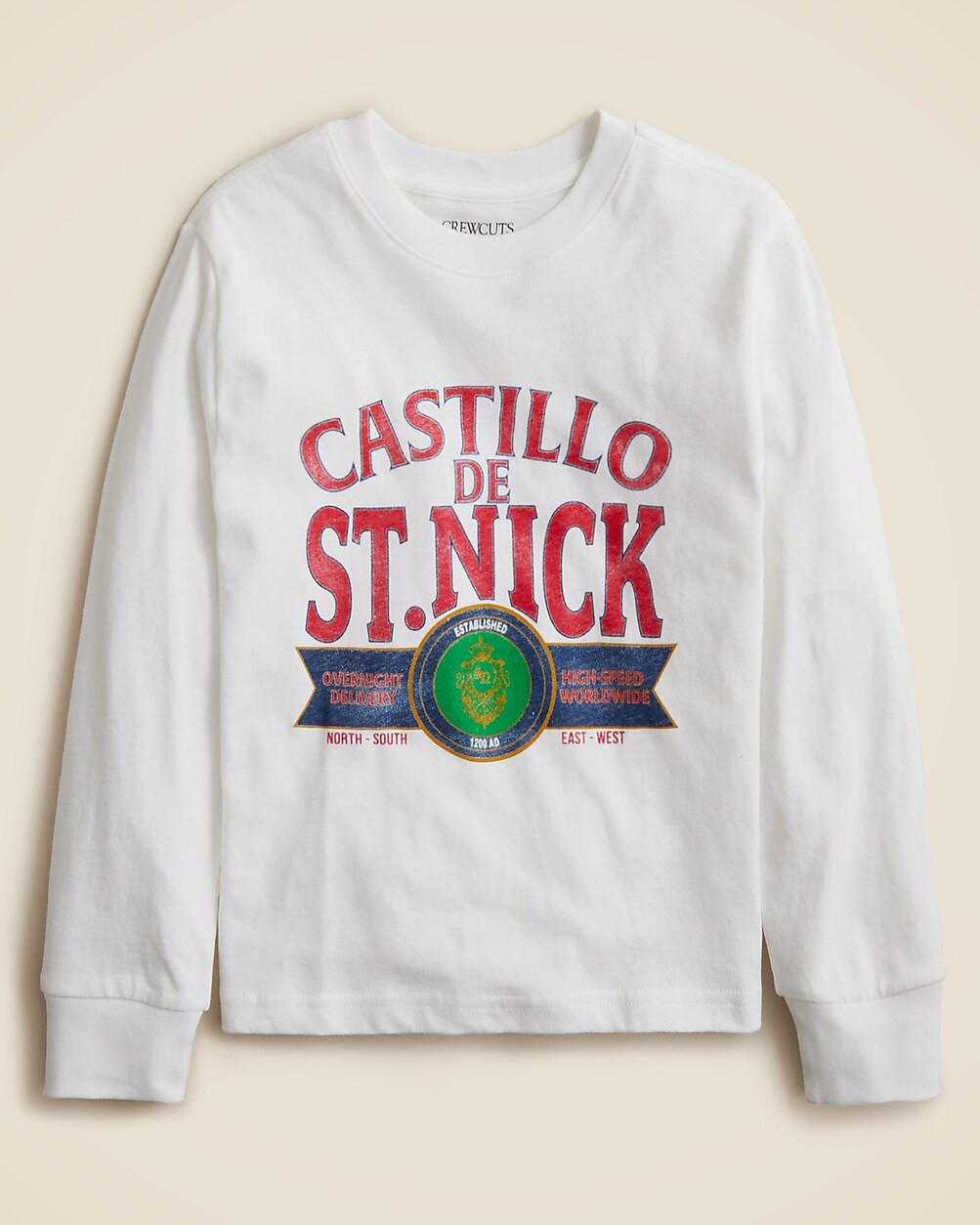 Kids' long-sleeve "St. Nick" graphic T-shirt | J. Crew US