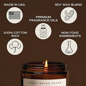 Sweet Water Decor Hello Fall Soy Candle | Hot Cider, Cinnamon, Cloves, Apple, and Nutmeg Scented ... | Amazon (US)