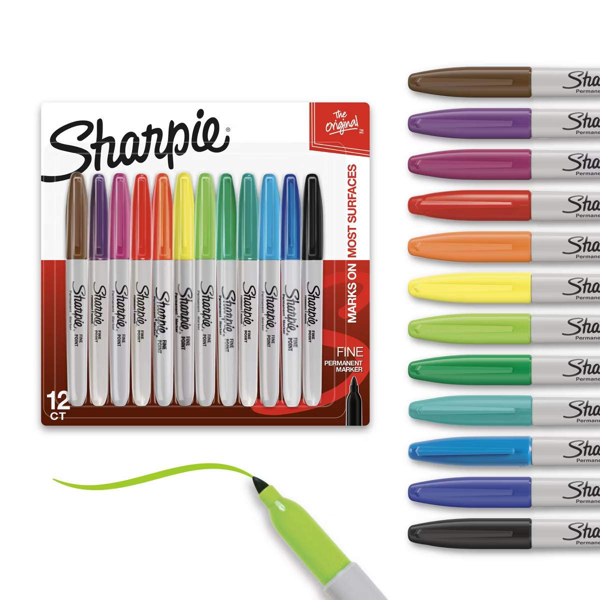 Sharpie 12pk Permanent Markers Fine Tip Multicolored | Target