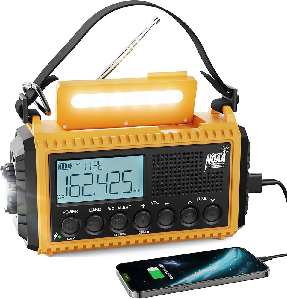 Raynic Emergency Radio, 5000mAh/18500mWh Weather Radio, Solar Hand Crank Radio with AM/FM/SW/NOAA... | Amazon (US)