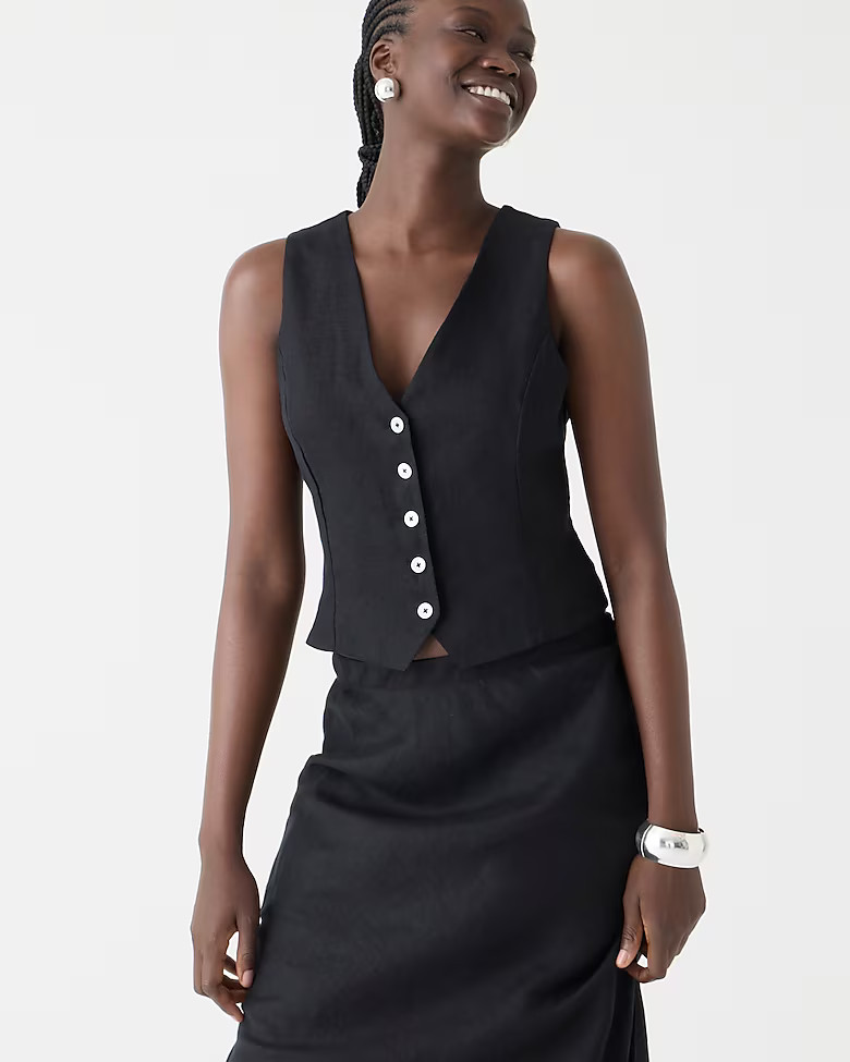 Slim-fit linen vest | J. Crew US