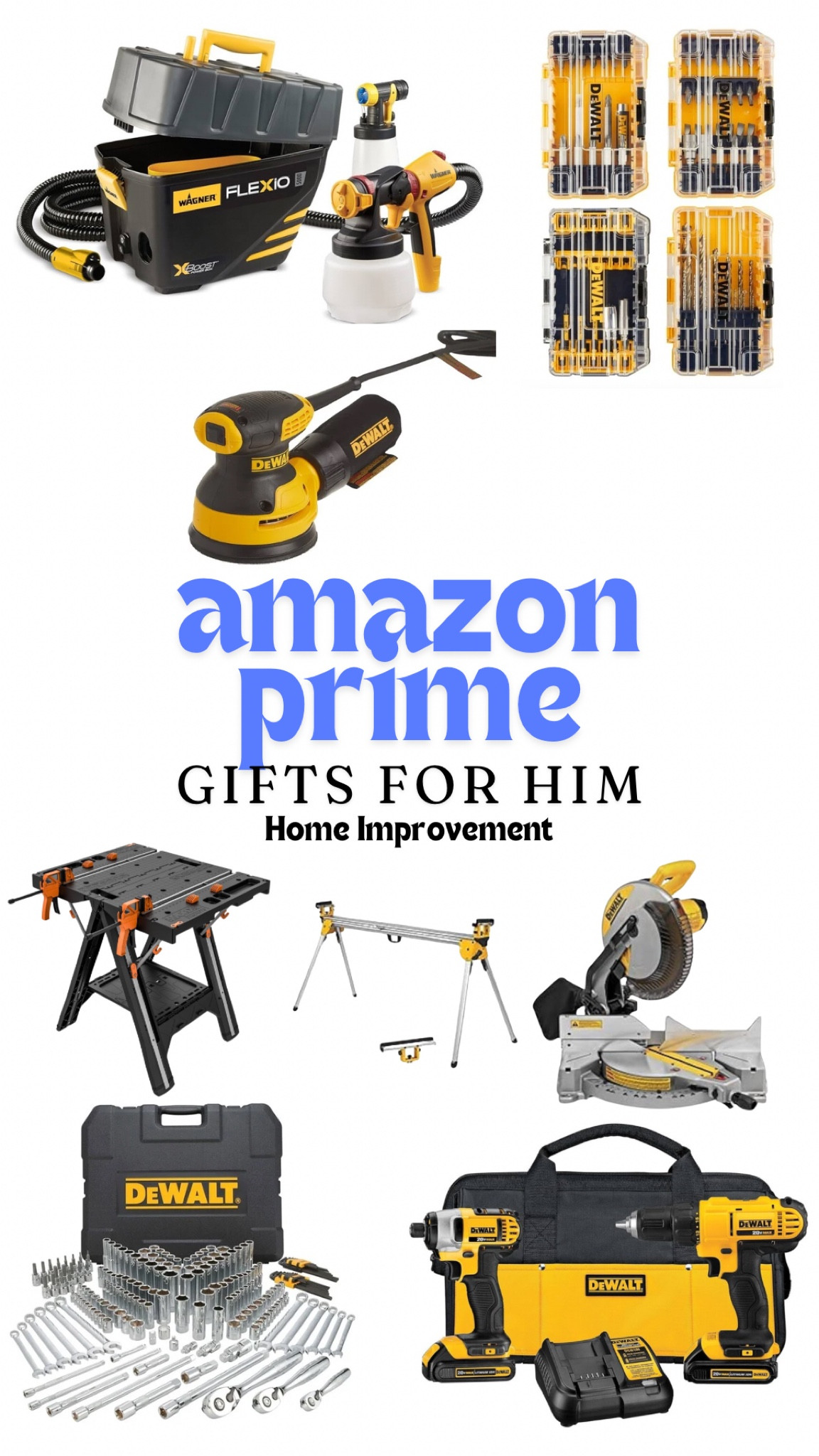 Discover top Amazon Prime Day deals for DIY enthusiasts! From a Wagner paint sprayer and DeWalt drill bit sets to an orbital sander, miter saw, workbench, toolset, and cordless drill combo kit, these tools make the perfect gift for home improvement projects. Get quality gear at unbeatable prices!

#LTKxPrimeDay #LTKGiftGuide