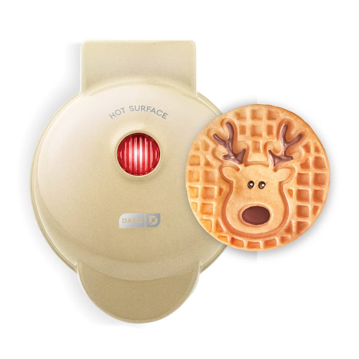 Dash Reindeer Mini Nonstick Waffle Maker Gold: 350W, 1.2 lbs, 6.4" Depth, 5" Width, Nonstick Surf... | Target