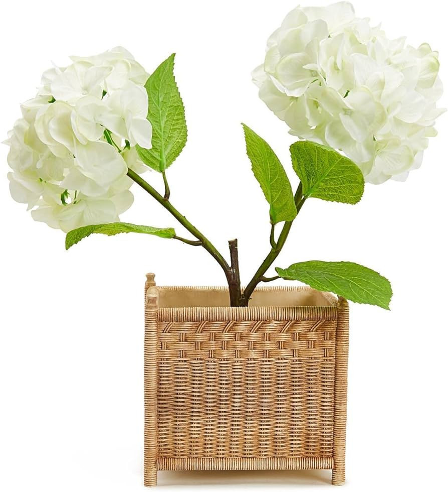 Two's Four Points Basket Weave Pattern Square Cachepot - Resin | Amazon (US)