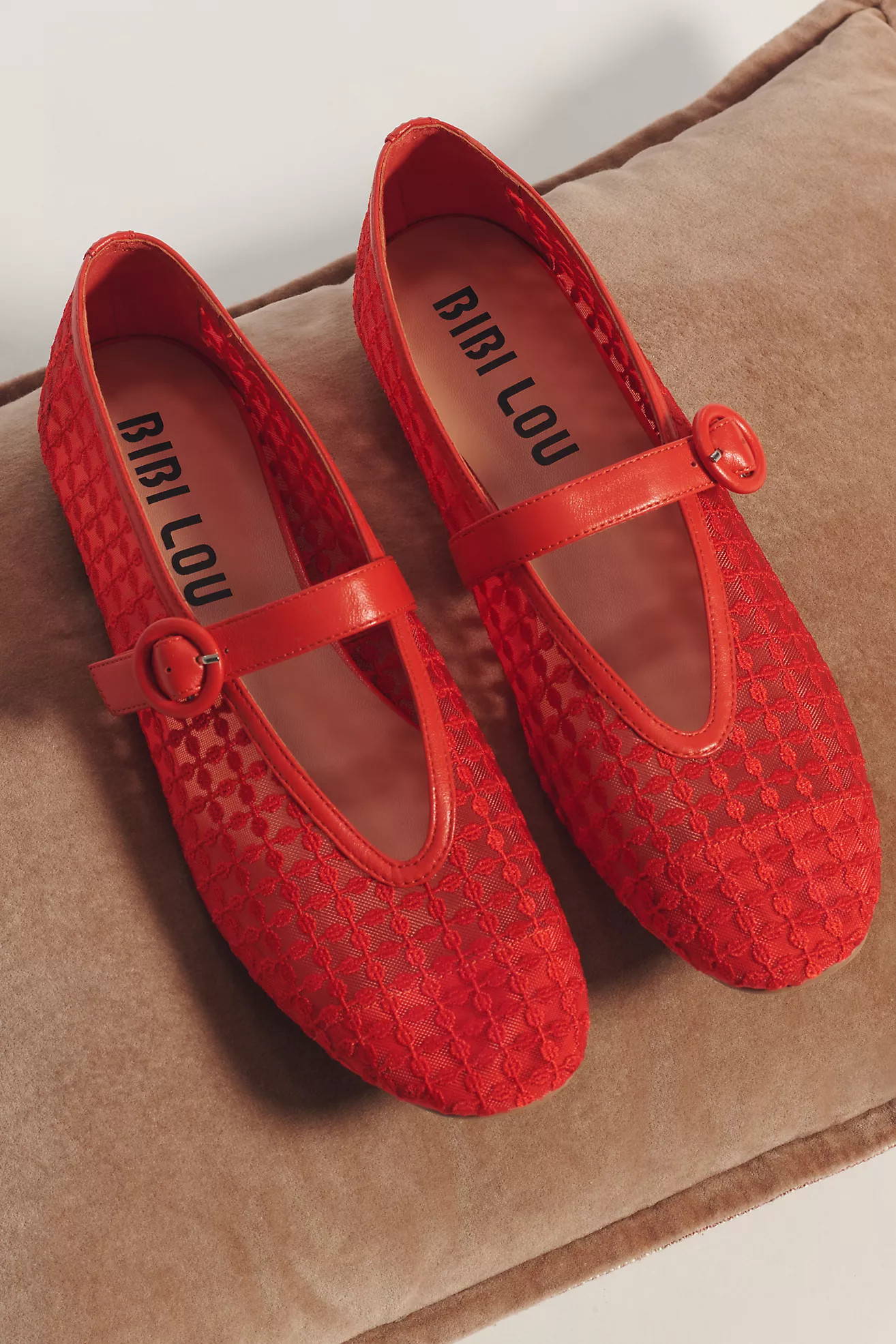 Bibi Lou Floral Mesh Mary Jane Flats | Anthropologie (US)