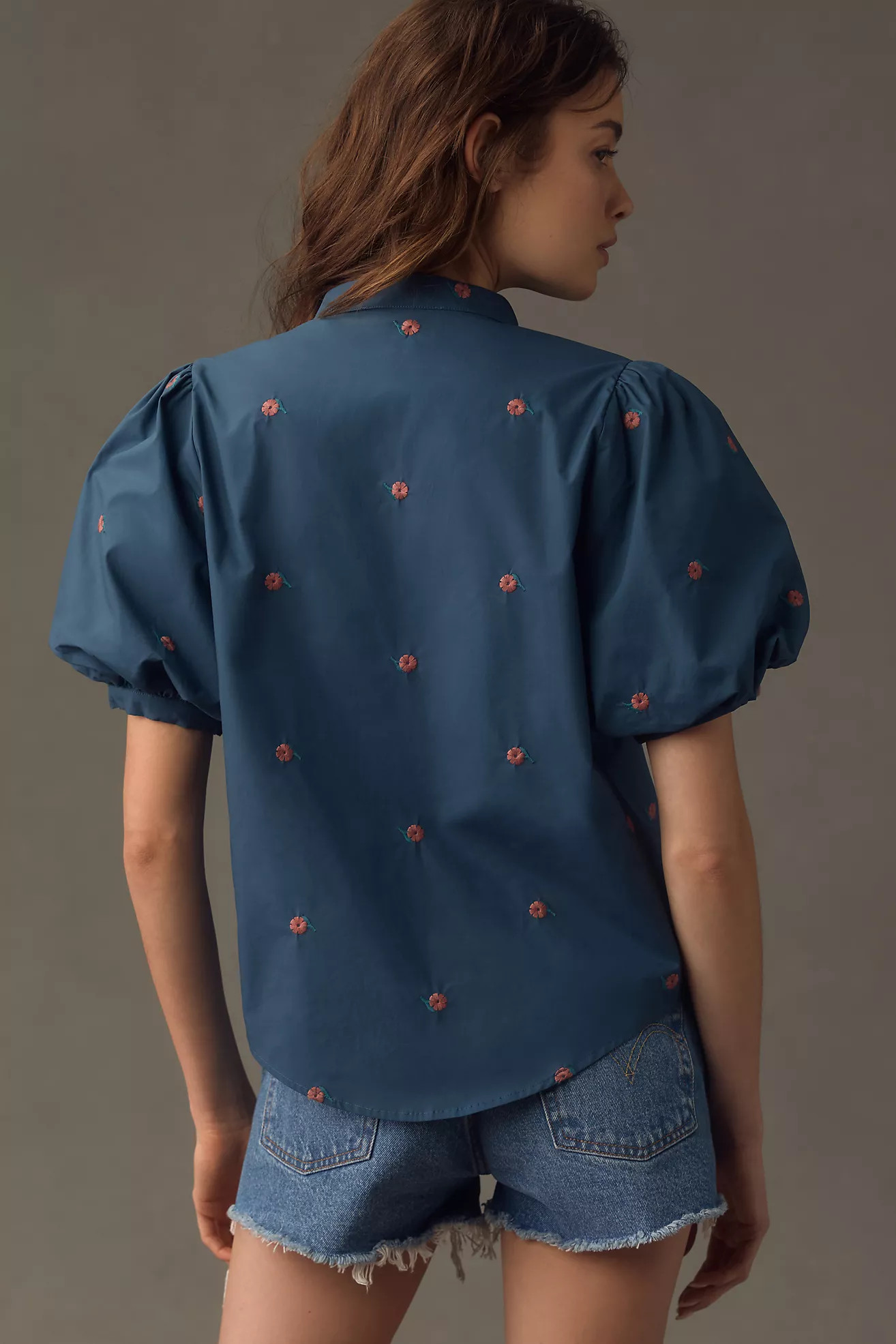 Mare Mare Puff-Sleeve Embroidered Blouse | Anthropologie (US)