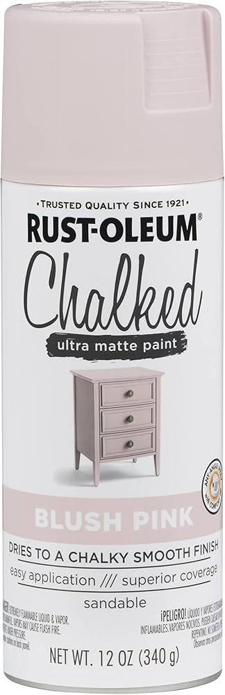 Rust-Oleum 302594 Series Chalked Ultra Matte Spray Paint, 12 Ounce (Pack of 1), Blush Pink | Amazon (US)