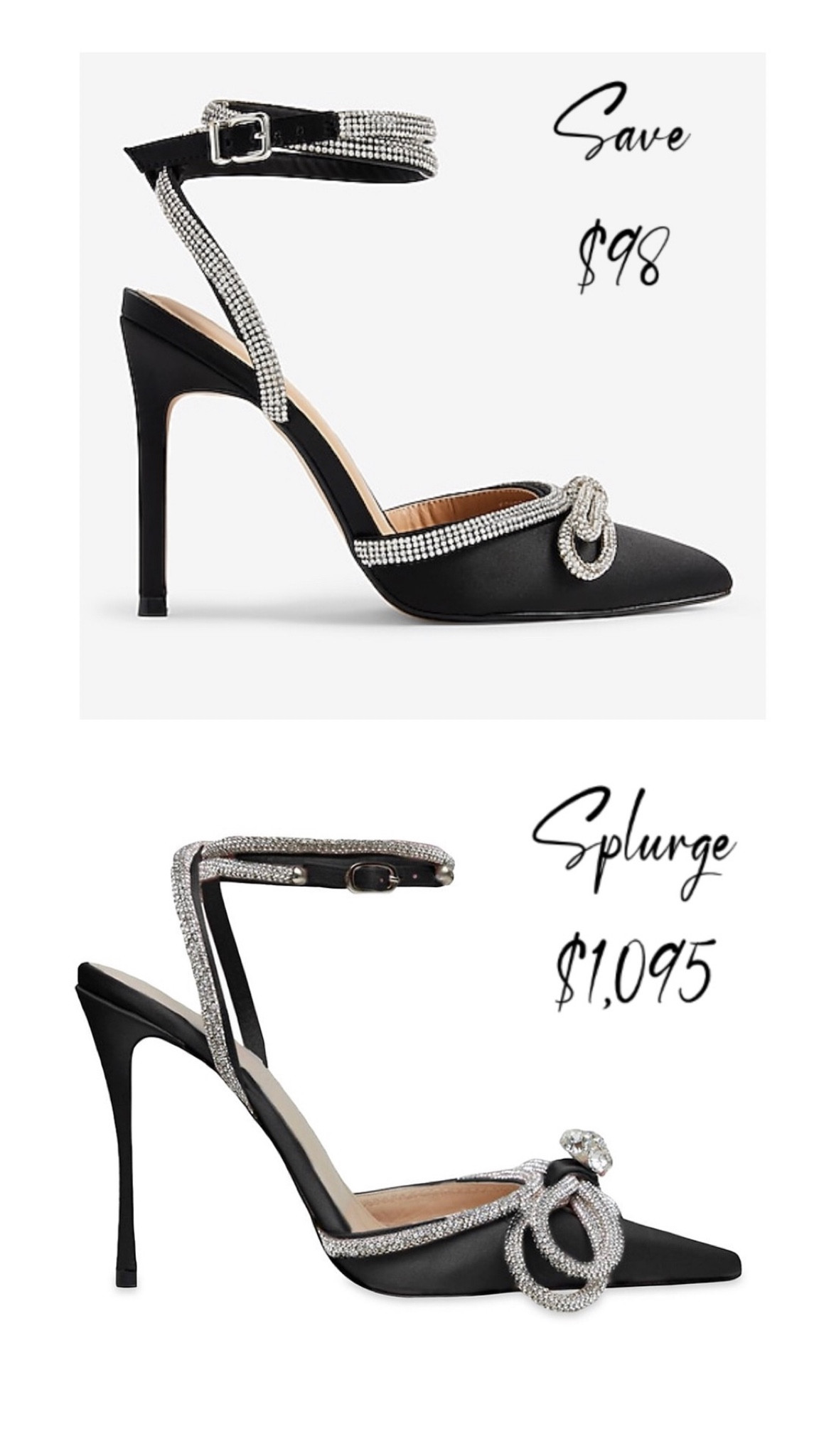 Mach & Mach double bow satin pumps $1,095
Express rhinestone embellished bow pumps $98

#LTKshoecrush #LTKSeasonal #LTKHoliday