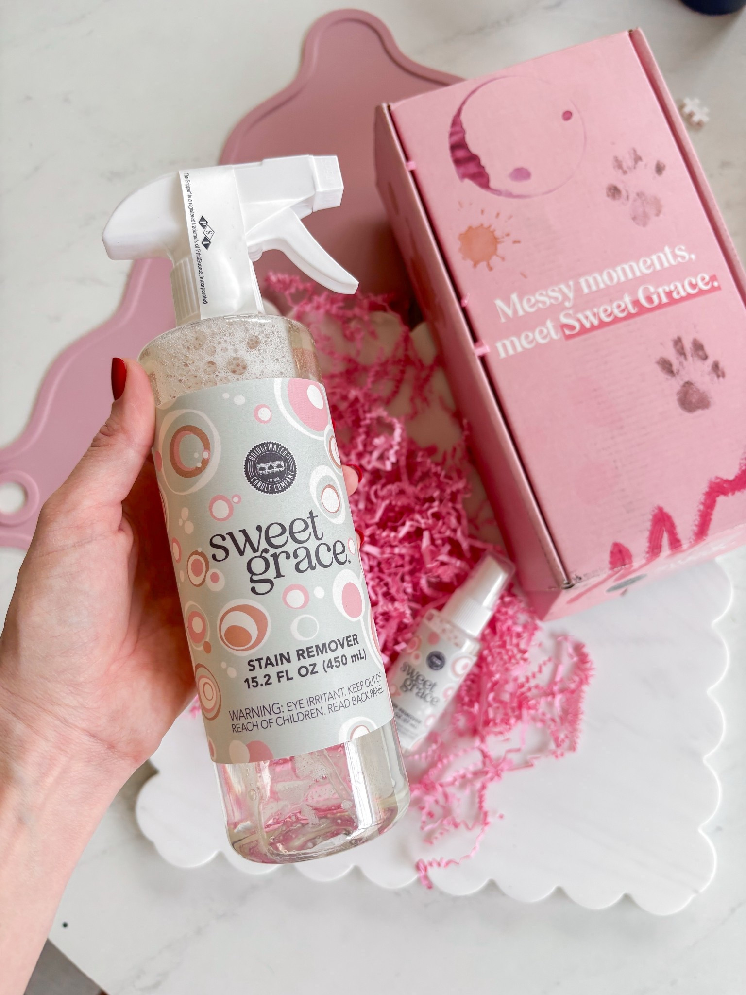 So impressed with this @bridgewatercandles stain remover spray. Smells great and truly made stains disappear 😱 #SweetGrace #stainremoval #LaundryDay #ad