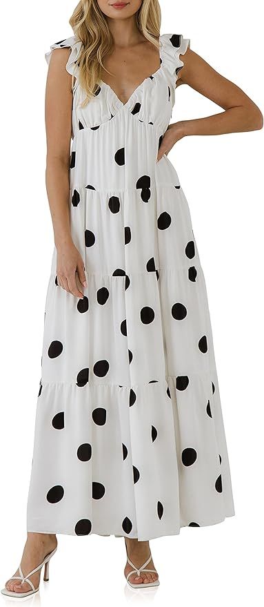 English Factory Women's Polka Dot Maxi Dress | Amazon (US)