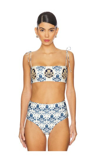 Primavera Relato Bikini Top in Blue & Ivory Multicolor | Revolve Clothing (Global)