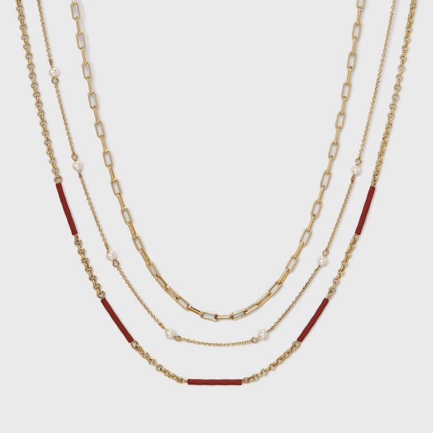Beaded Chain Necklace Set 3pc - A New Day™ | Target