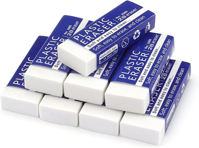Tamaki White Erasers for Clean, Large Pencil Eraser, 8 Pack | Amazon (US)