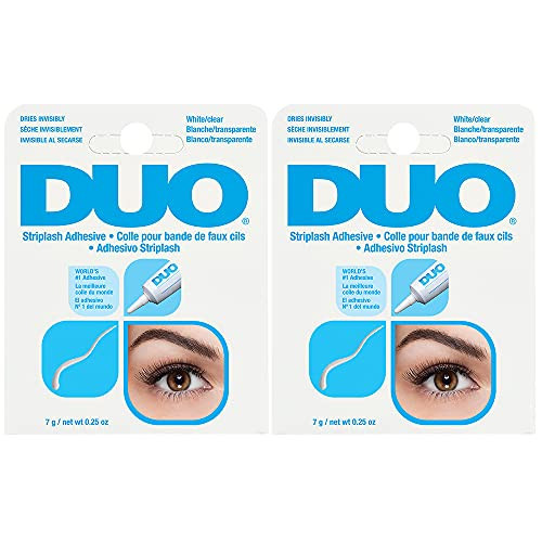 DUO Strip Lash Adhesive - White, Clear Lash Glue for Eyelash Clusters, Waterproof, Long Lasting Wear, 0.25 oz, 2-Pack | Amazon (US)