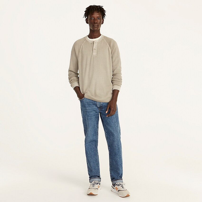 Mixed waffle-knit henley | J. Crew US