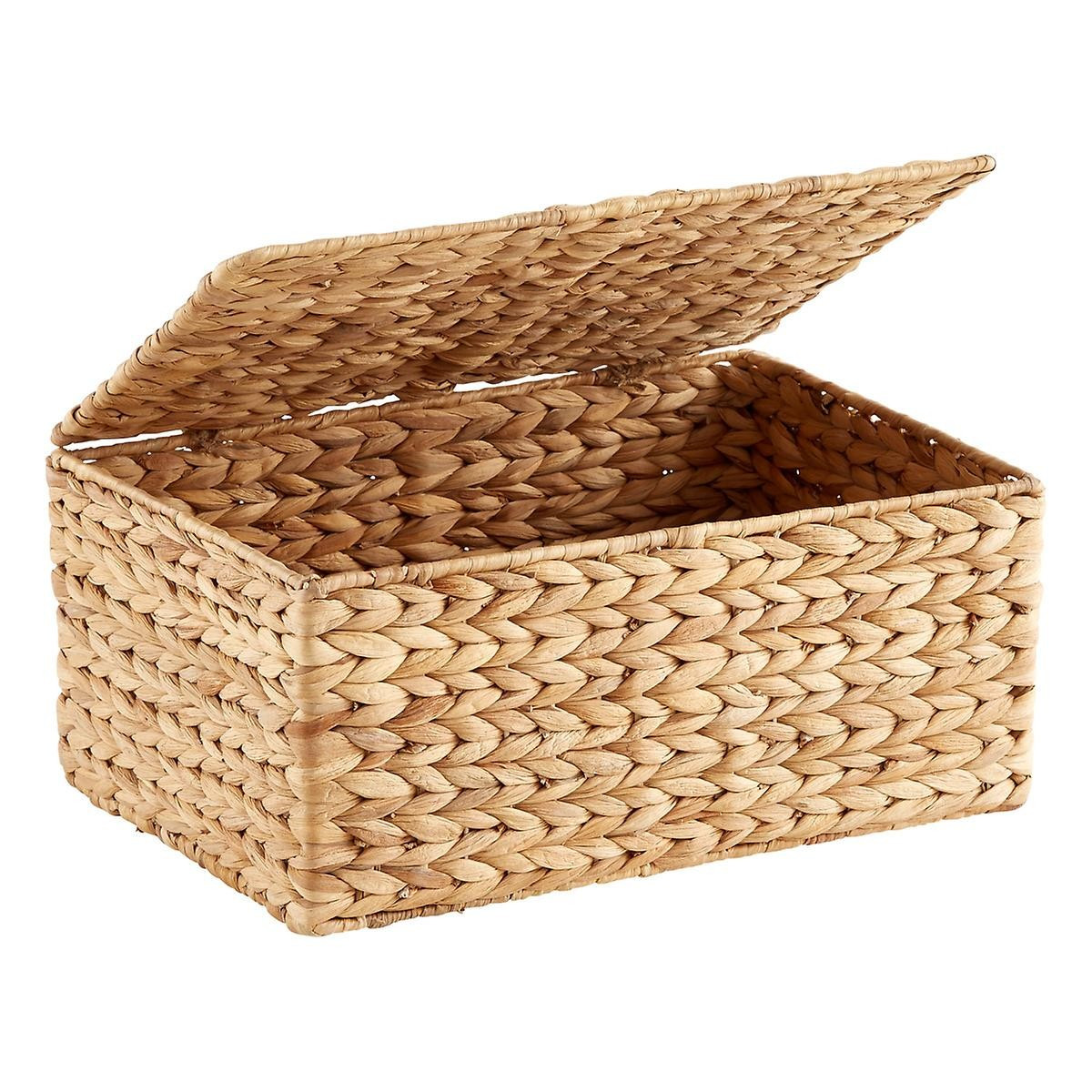 Small Water Hyacinth Storage Box with Hinged Lid | The Container Store