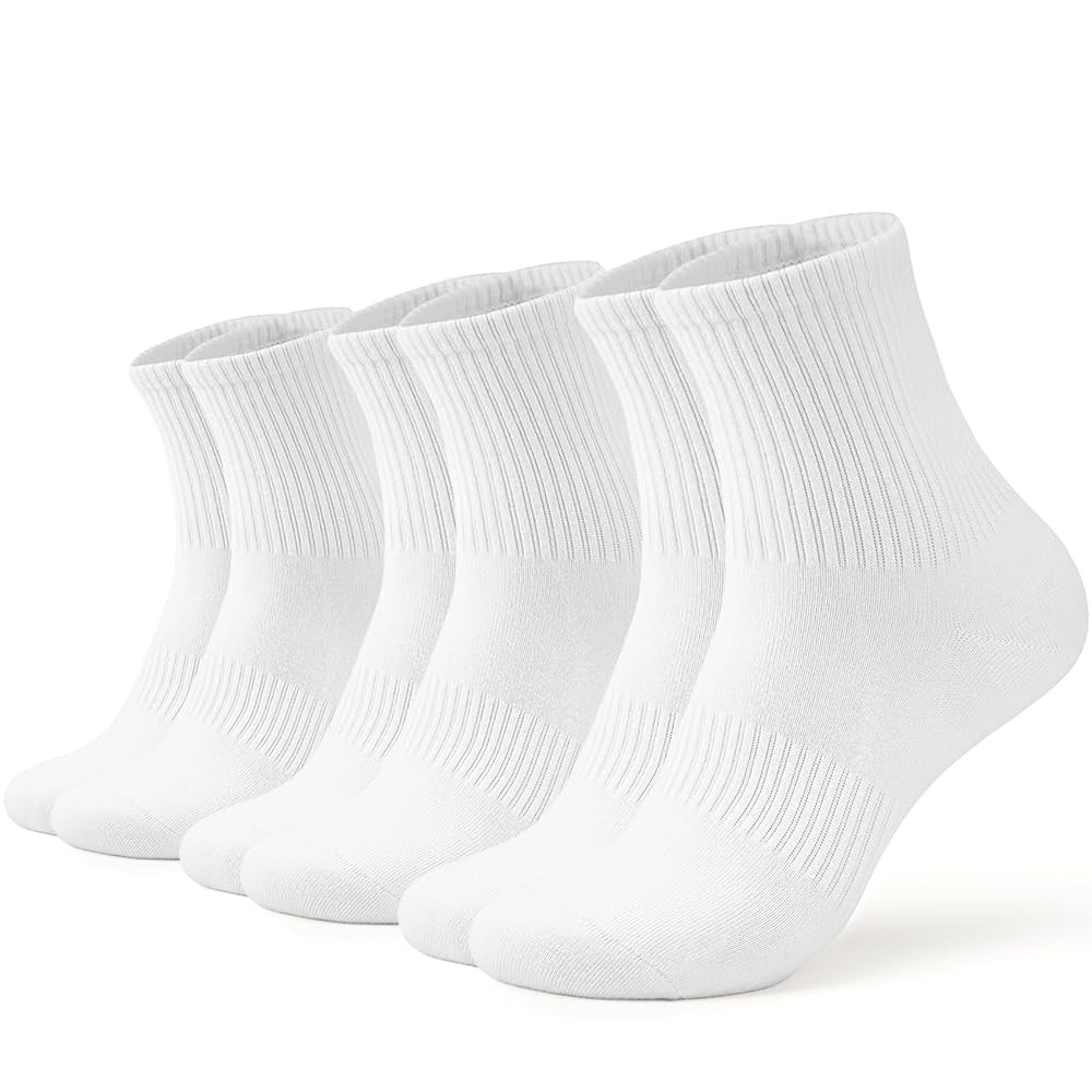 Women Crew Socks Casual Athletic Gym Running Cozy Cotton Calf Socks For Women 3-6 Pack Size 5-11 | Amazon (US)