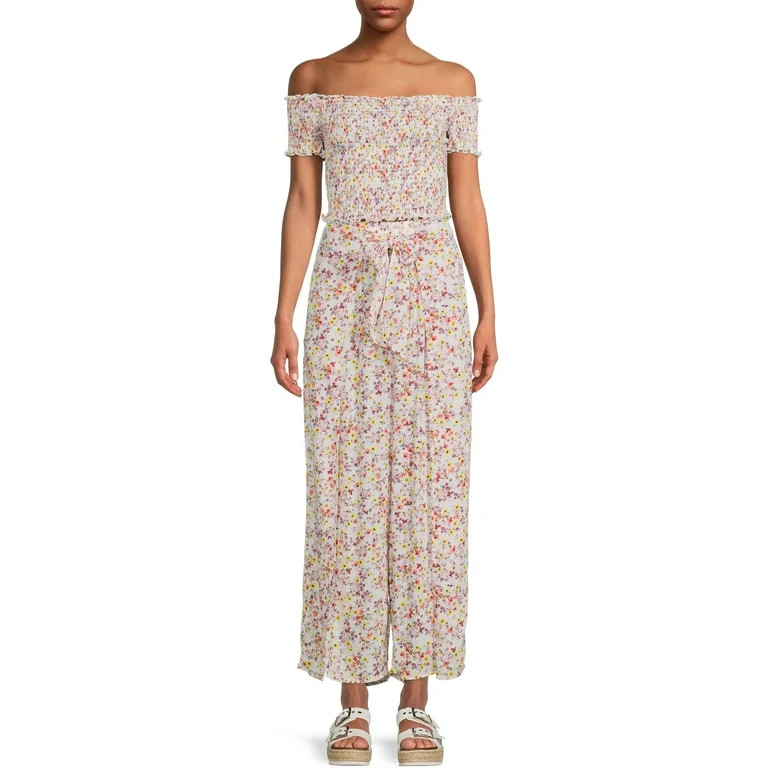 No Boundaries Juniors’ Smocked Outfit Set, 2-Piece | Walmart (US)