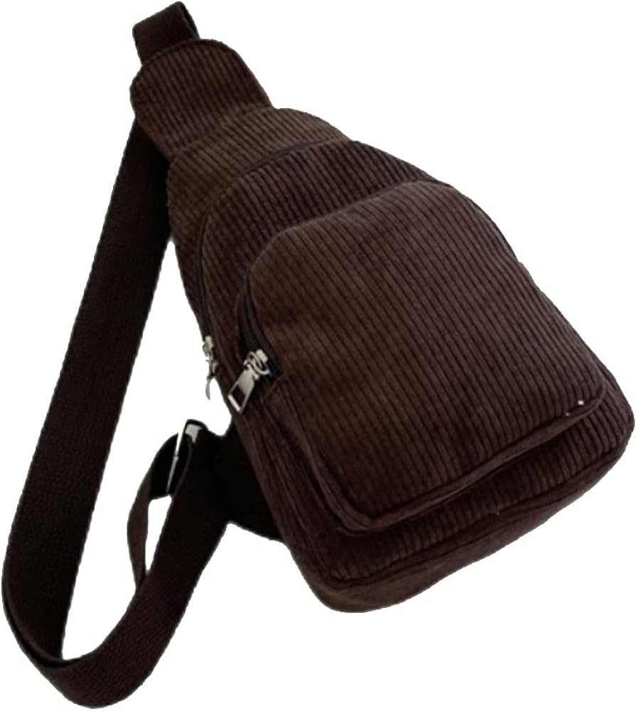 Corduroy Sling Bag Fanny Pack Crossbody Purse Mini Backpack Tote | Amazon (US)