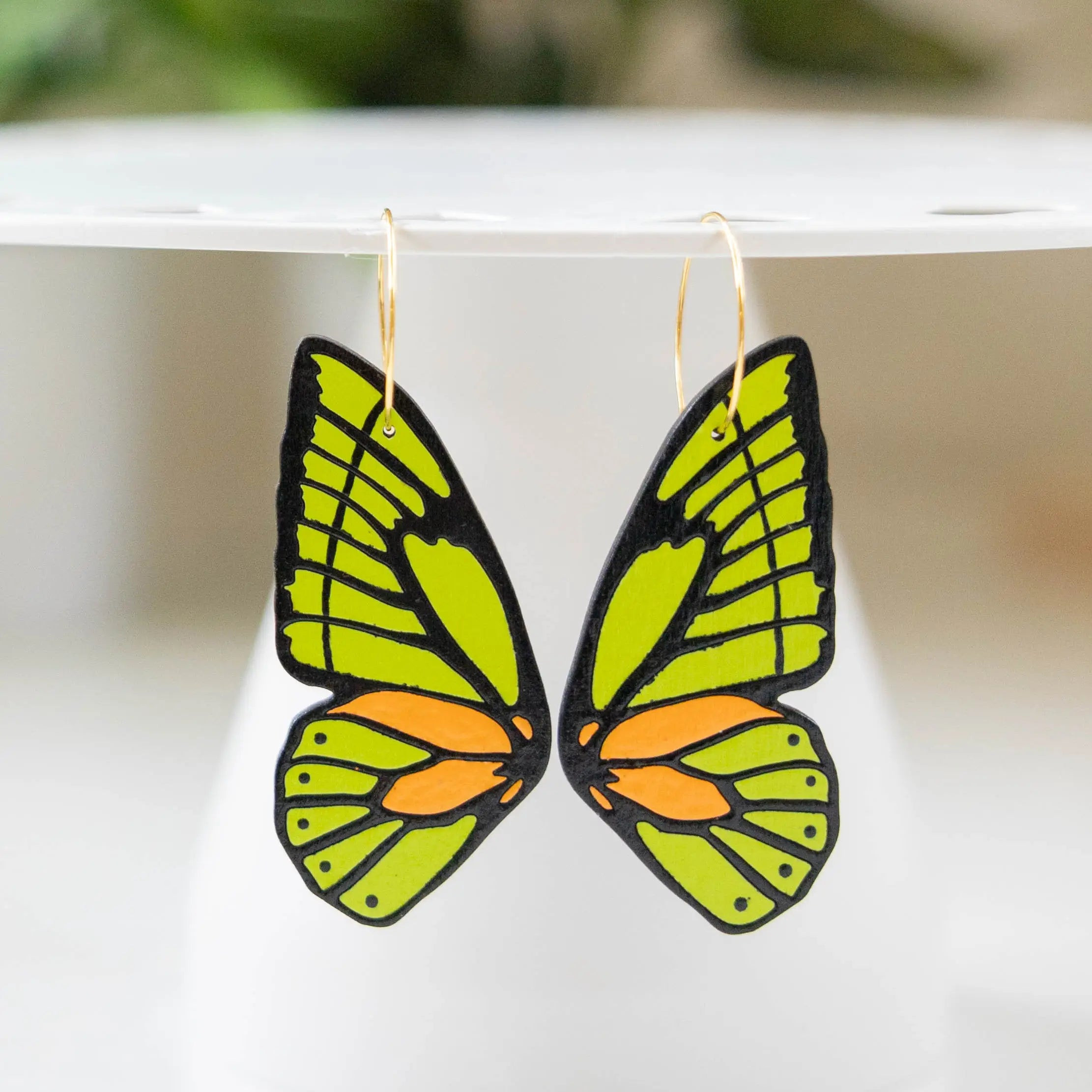 Neon Butterfly Wing Hoops | Le Chic Miami