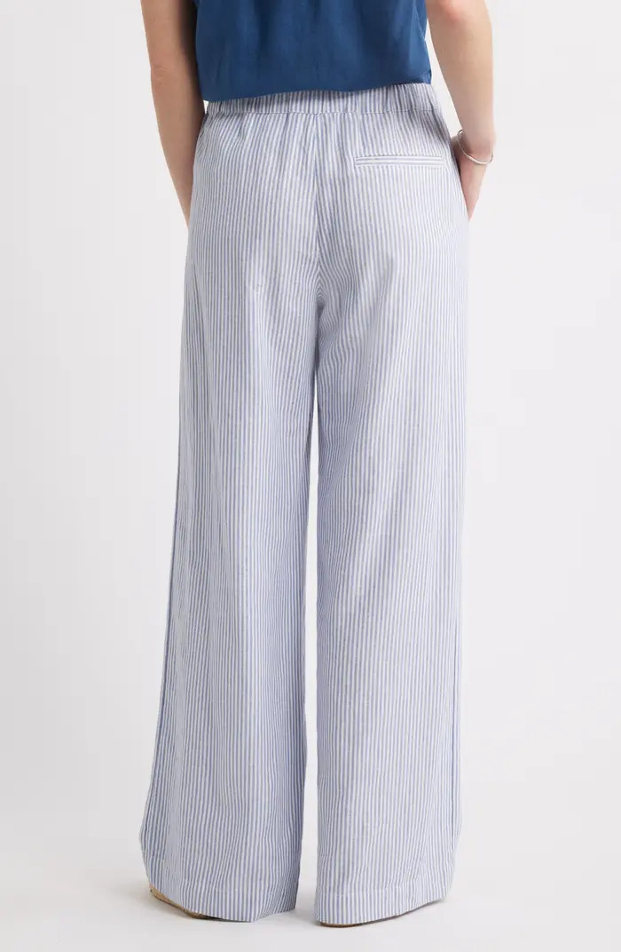 Stripe Wide Leg Linen Blend Pants | Nordstrom