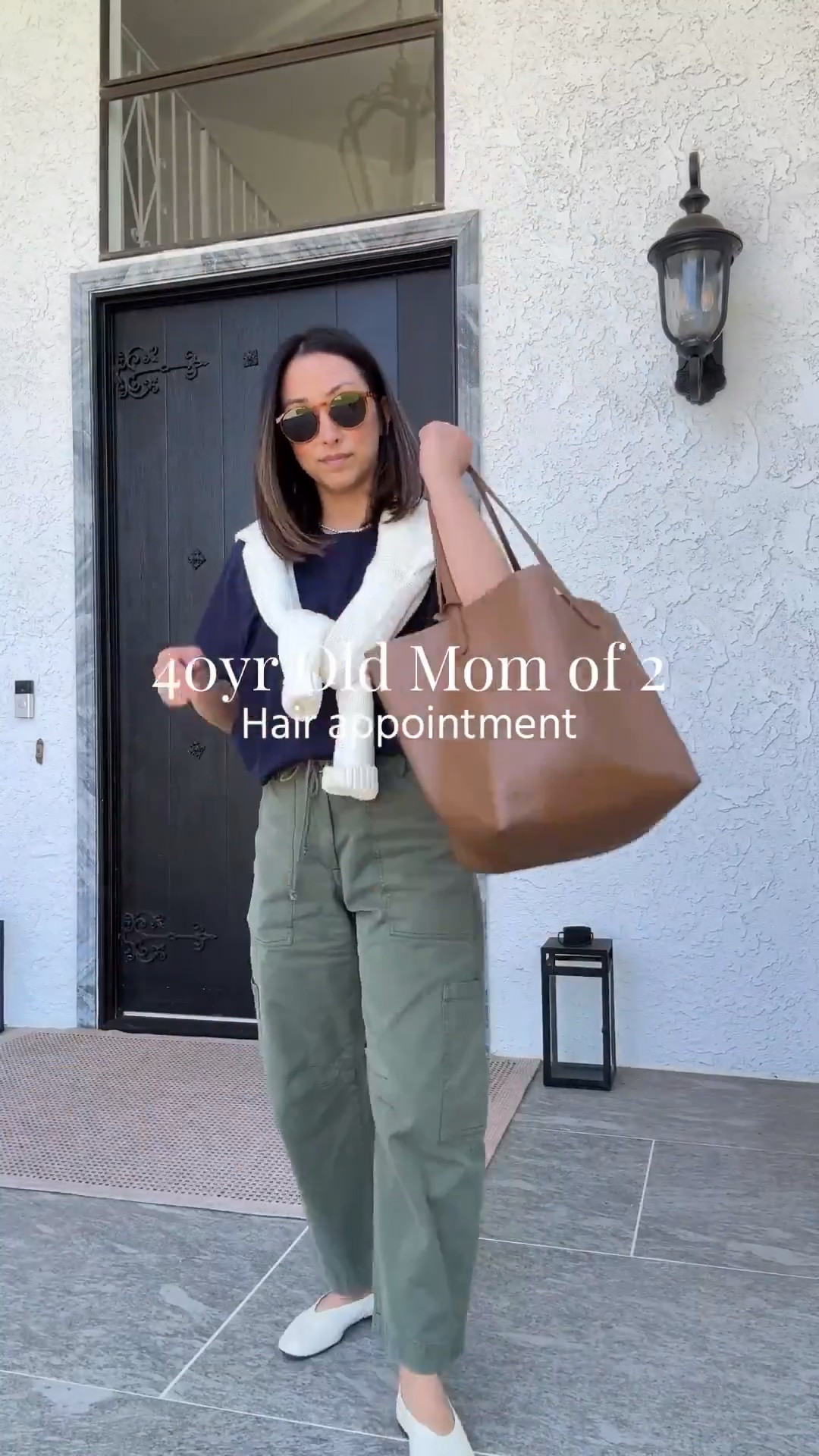 40yr old mom of 2. What I wore to: my hair appointment

J.Crew tee medium
Pistola Cargos petite 25 - could size down
Reformation flat 5
Mansur Gavriel tote
Aritzia sweater xs
Le Specs sunglasses
Dorsey James necklace 15"

#LTKmomlife #LTKPetite