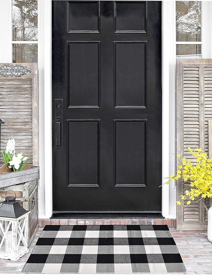 Love Happy Buffalo Check Plaid Bath Runner Cotton Plaid Checkered Bath Mat Kitchen Mat Entry Way ... | Amazon (US)