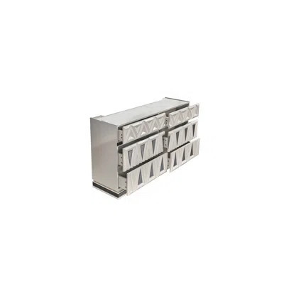 Modern & Contemporary Style 6- Drawer Dresser Made With Wood And Gold Accents In River Sand Grey | Wayfair North America