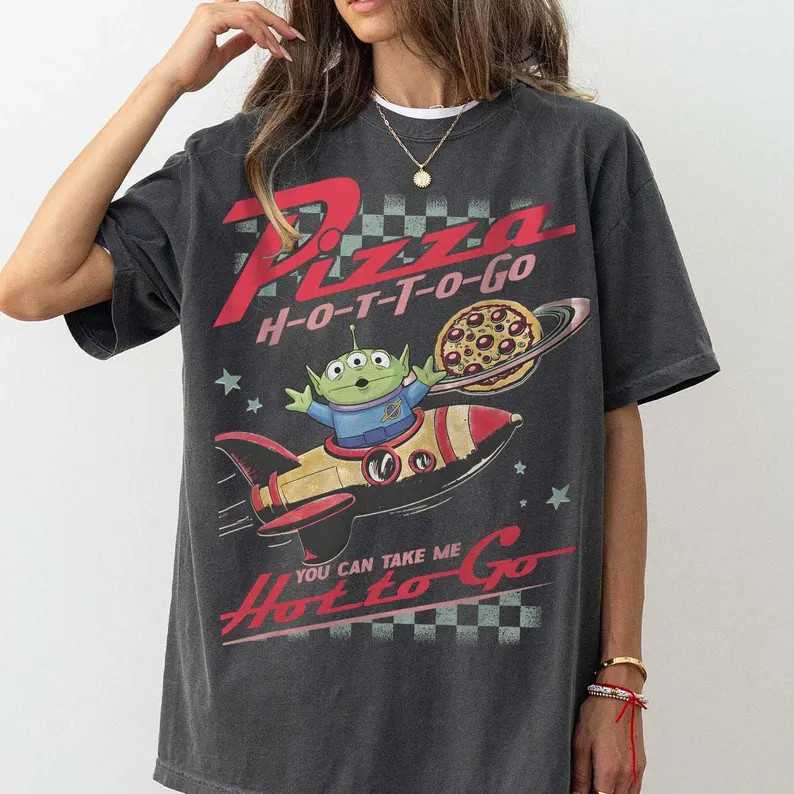 Retro Pizza Hot To Go Alien Toy Story Comfort Colors Shirt, Aliens Toy Story Pizza Planet Shirt, ... | Etsy (Global)
