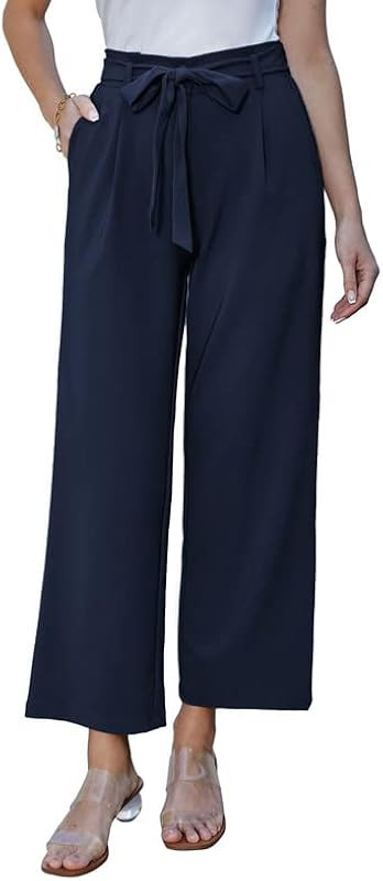GRACE KARIN Women's Casual Wide Leg Pants Flowy Business Palazzo Pants with Pockets | Amazon (US)