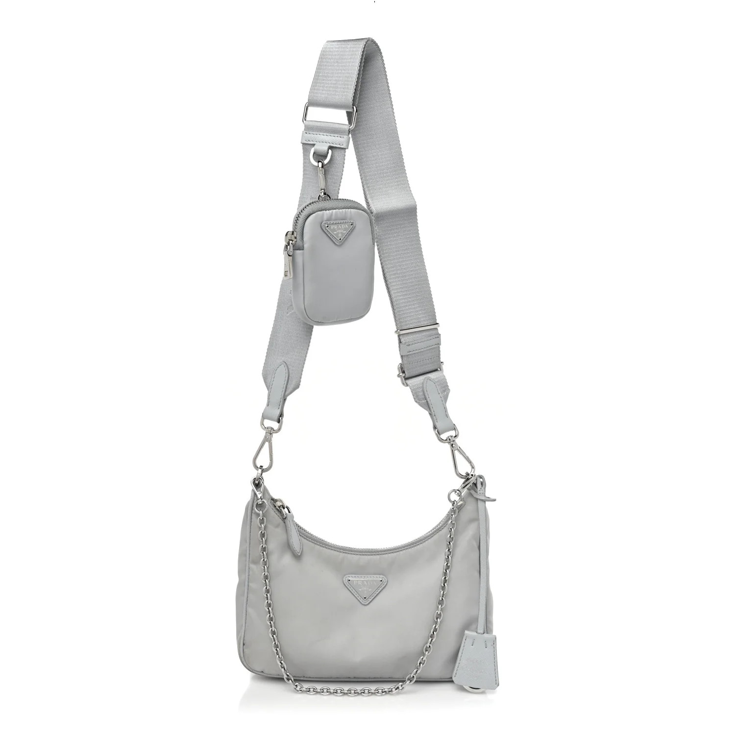 PRADA Nylon Re-Edition 2005 Shoulder Bag Cornflower Blue | FASHIONPHILE (US)