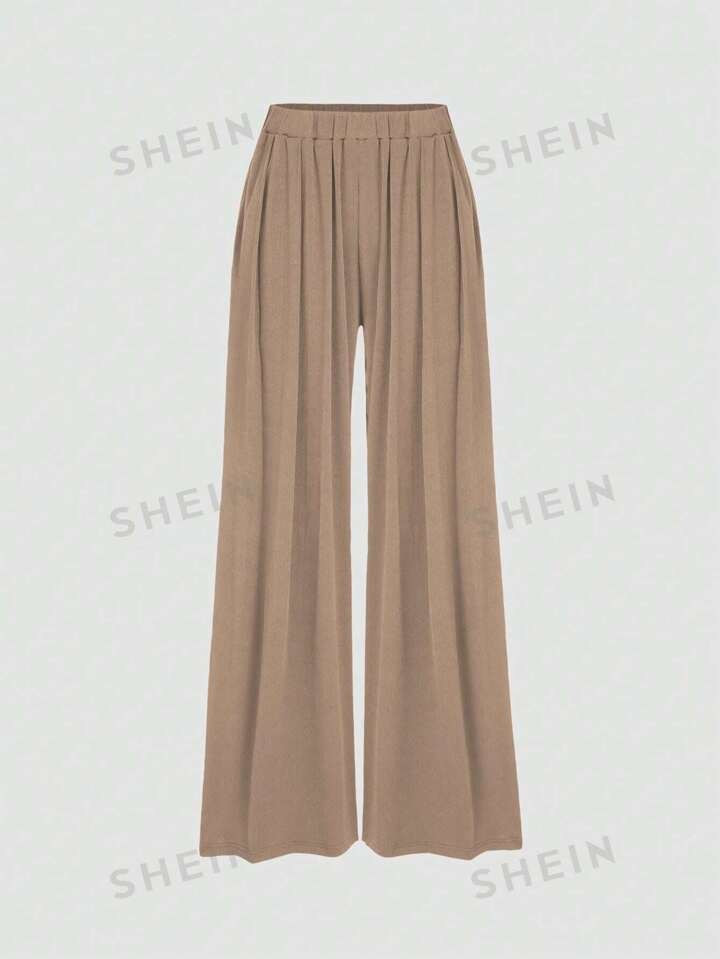 Plus Size Women'S Casual Elastic Waist Pants | SHEIN