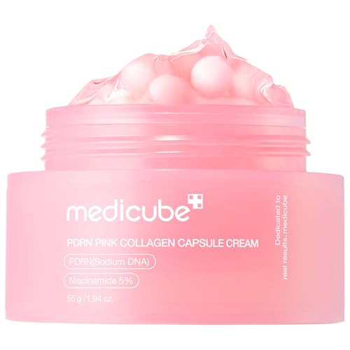 medicube Capsule Cream with Salmon DNA PDRN Pink Collagen | Lightweight Moisturizing Cream with PDRN, Niacinamide for Uneven Skin Tone and Texture, Glow hydration | Korean Skincare, 1.94 oz | Amazon (US)