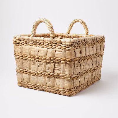 Natural Banana Woven Rectangular Floor Basket - Threshold™ | Target