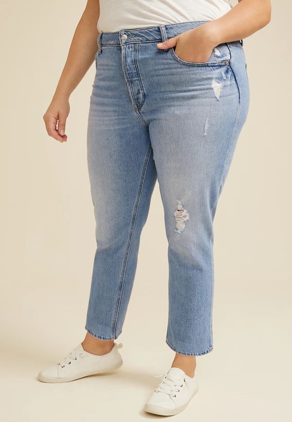 Plus Size Goldie Blues™ Light Cheeky Taper Ankle Jean | Maurices