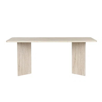 Elegant Modern Dining Table, Travertine Color, 70 lbs Capacity | 100% Melamine Coated Particle Board, Dimensions: 70.9 x 29.5 x 35.4 inches | Stylish | Wayfair North America