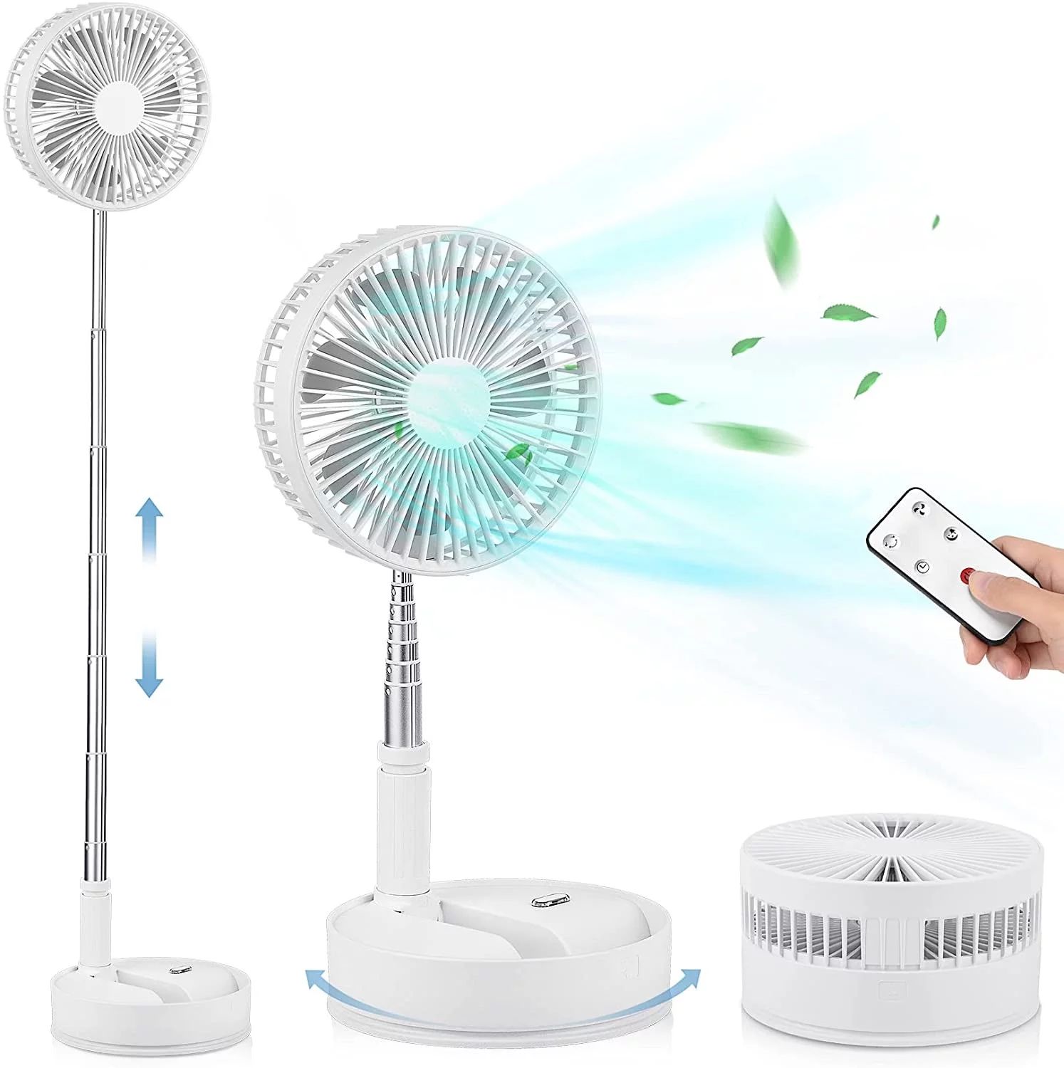 Uervoton Multi-Use Portable Rechargeable Standing Fan 4 Speeds Adjustable with Remote for Home Of... | Walmart (US)