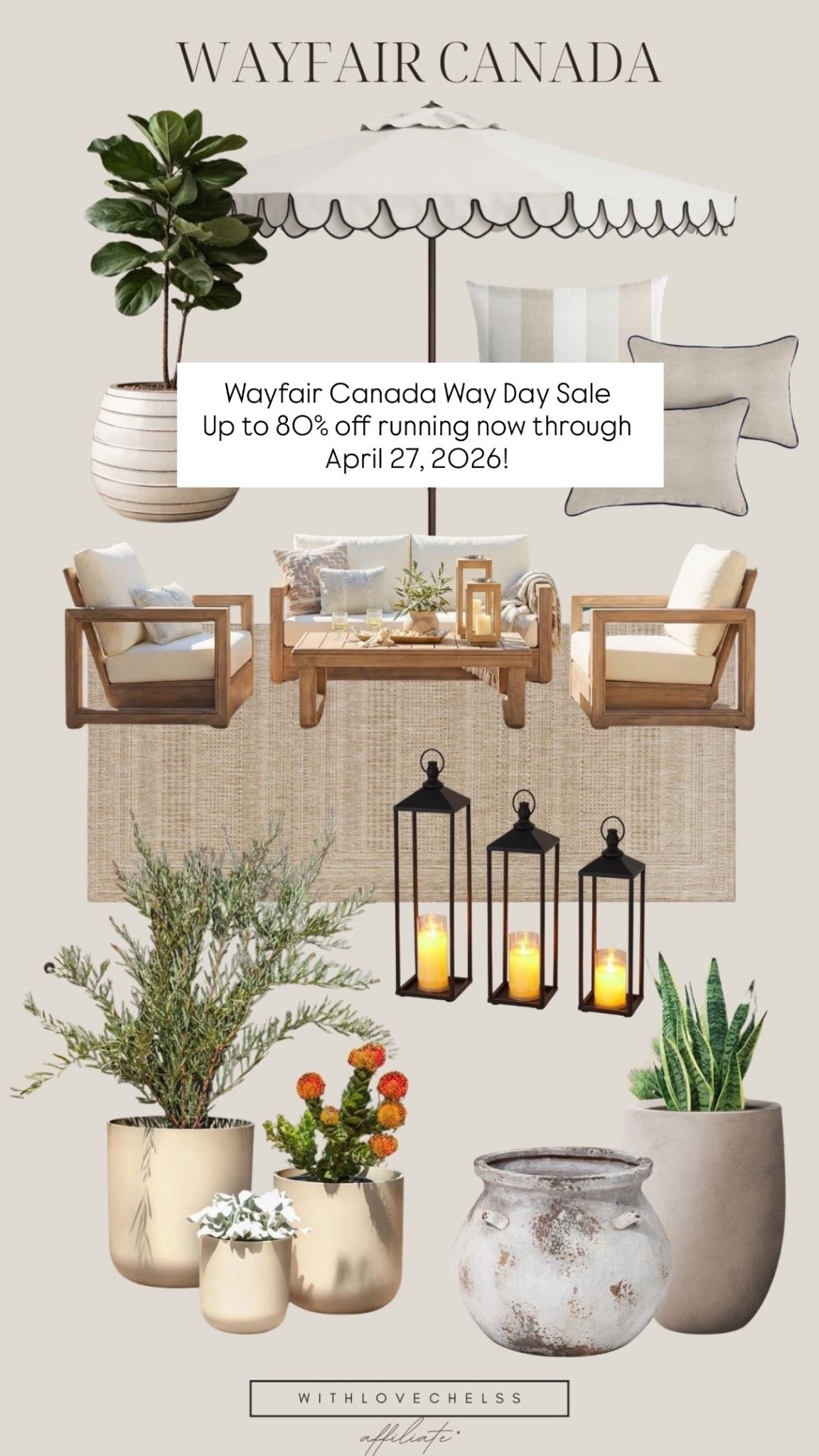 Wayfair Canada Way Day Sale 
Up to 80% off running now through April 27, 2026! 
@wayfaircanada
#wayfaircahome 
#wayfaircapartner 