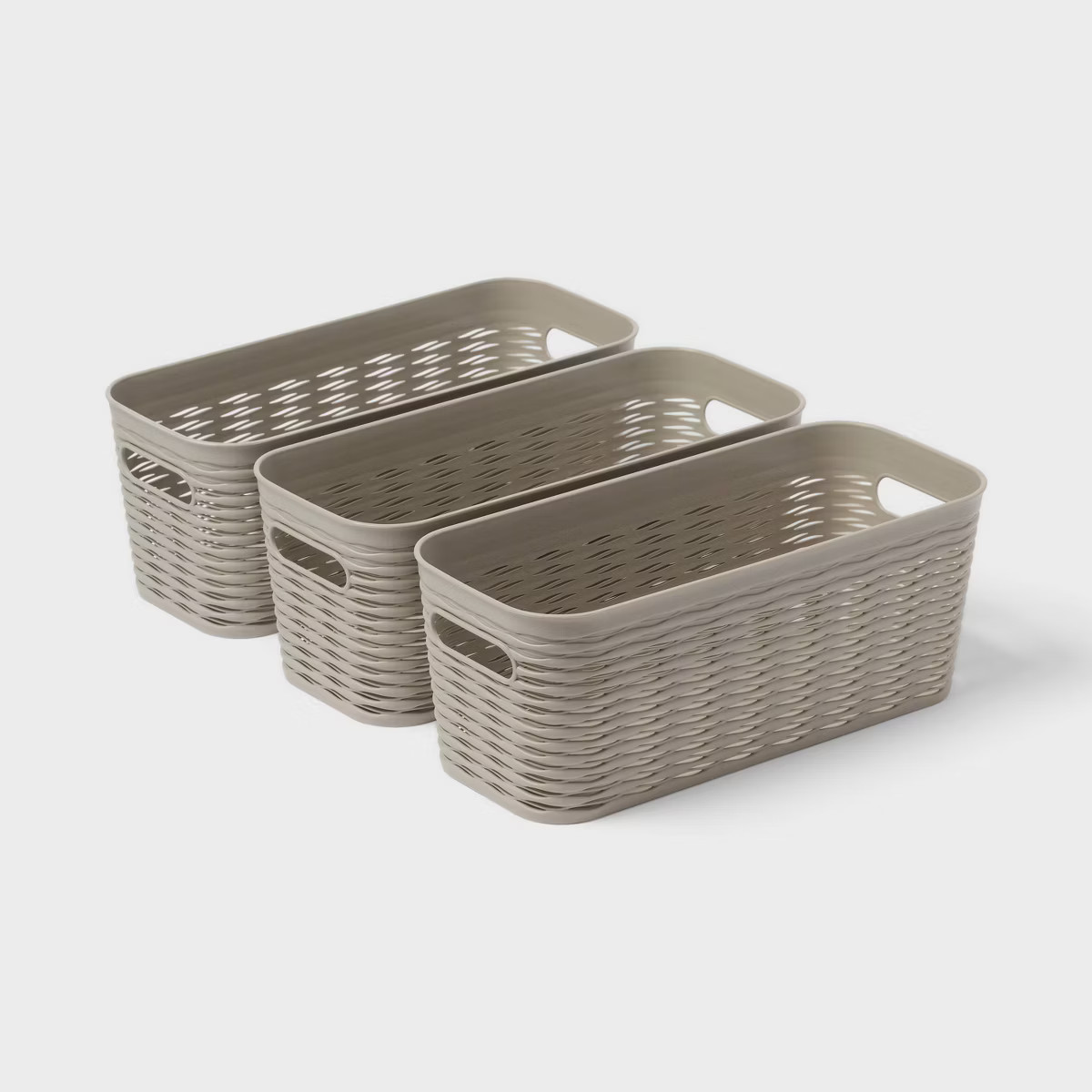 3pk Wave Half Medium Decorative Basket Gray - Brightroom™ | Target
