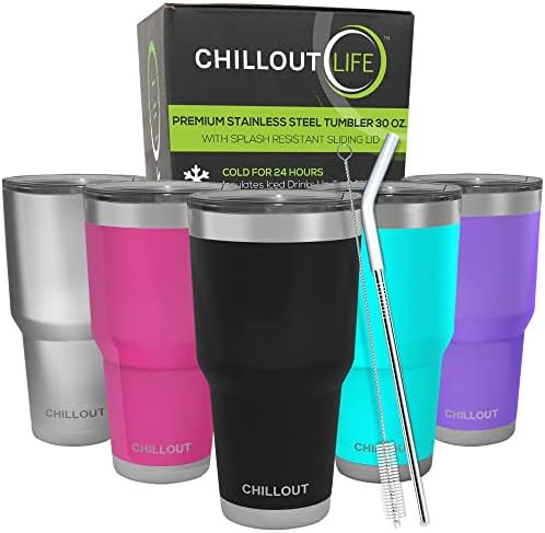 CHILLOUT LIFE 30 oz Stainless Steel Tumbler with Lid - Double Wall Vacuum Insulated Large Travel ... | Amazon (US)