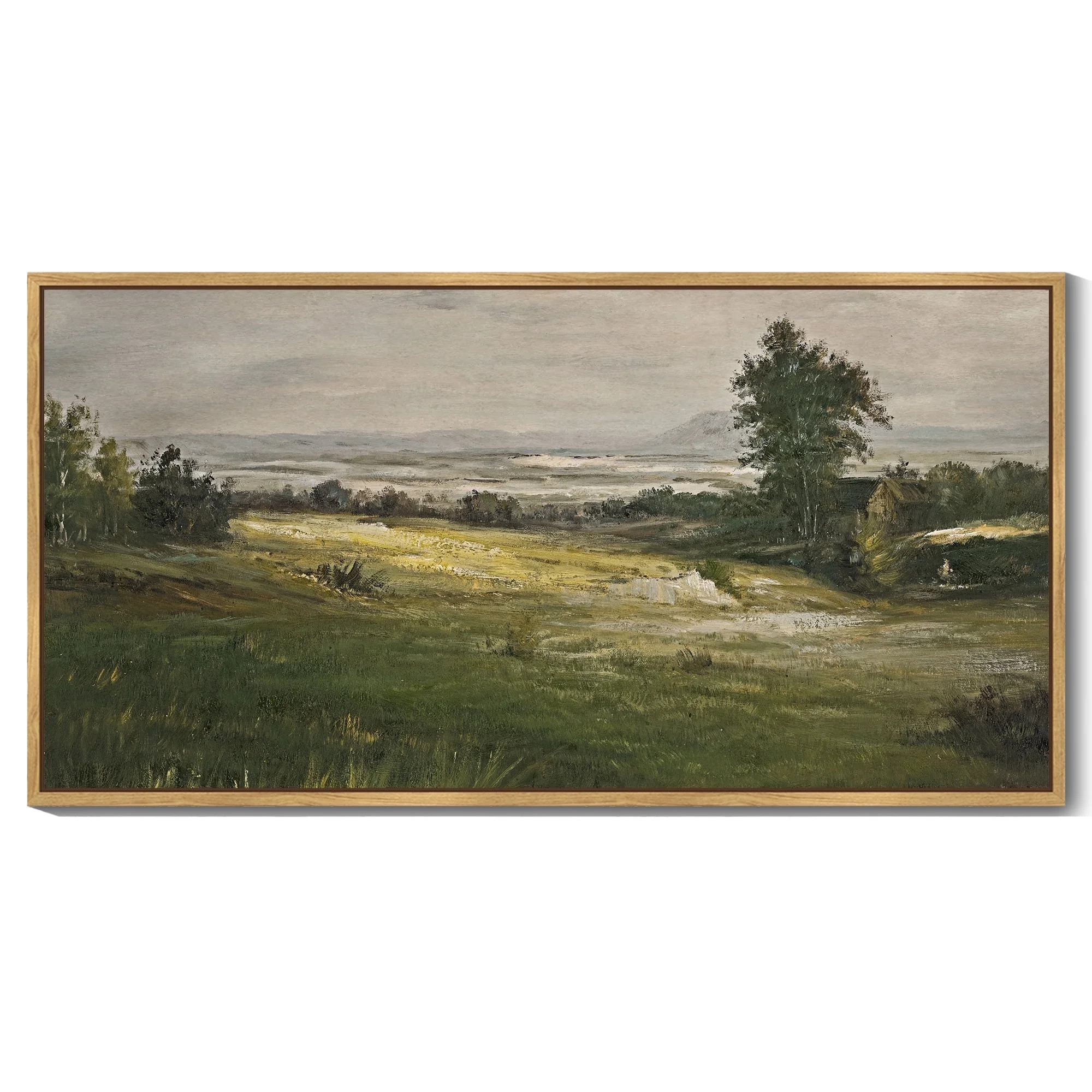 Drsoum Vintage Wall Art The Vast Grassland Wilderness Landscape Painting Retro Meadow Scenery Far... | Walmart (US)