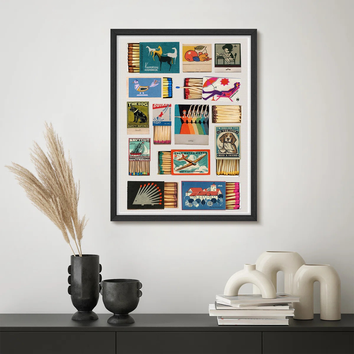 Framed Vintage Matchbox Print Wall Art, Retro Pop Graphic Poster for Game Room or Eclectic Living... | Wayfair North America