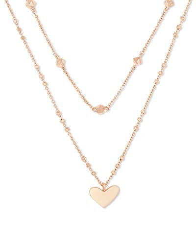 Kendra Scott Ari Heart Multistrand Necklace in 14k Rose Gold-Plated Brass, Fashion Jewelry for Women | Amazon (US)