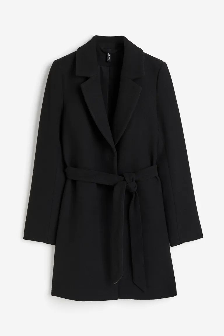 Tie Belt Coat - Black - Ladies | H&M US | H&M (US + CA)