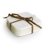 American Atelier Marble Coasters with Ribbon, White, Set of 4 | Amazon (US)