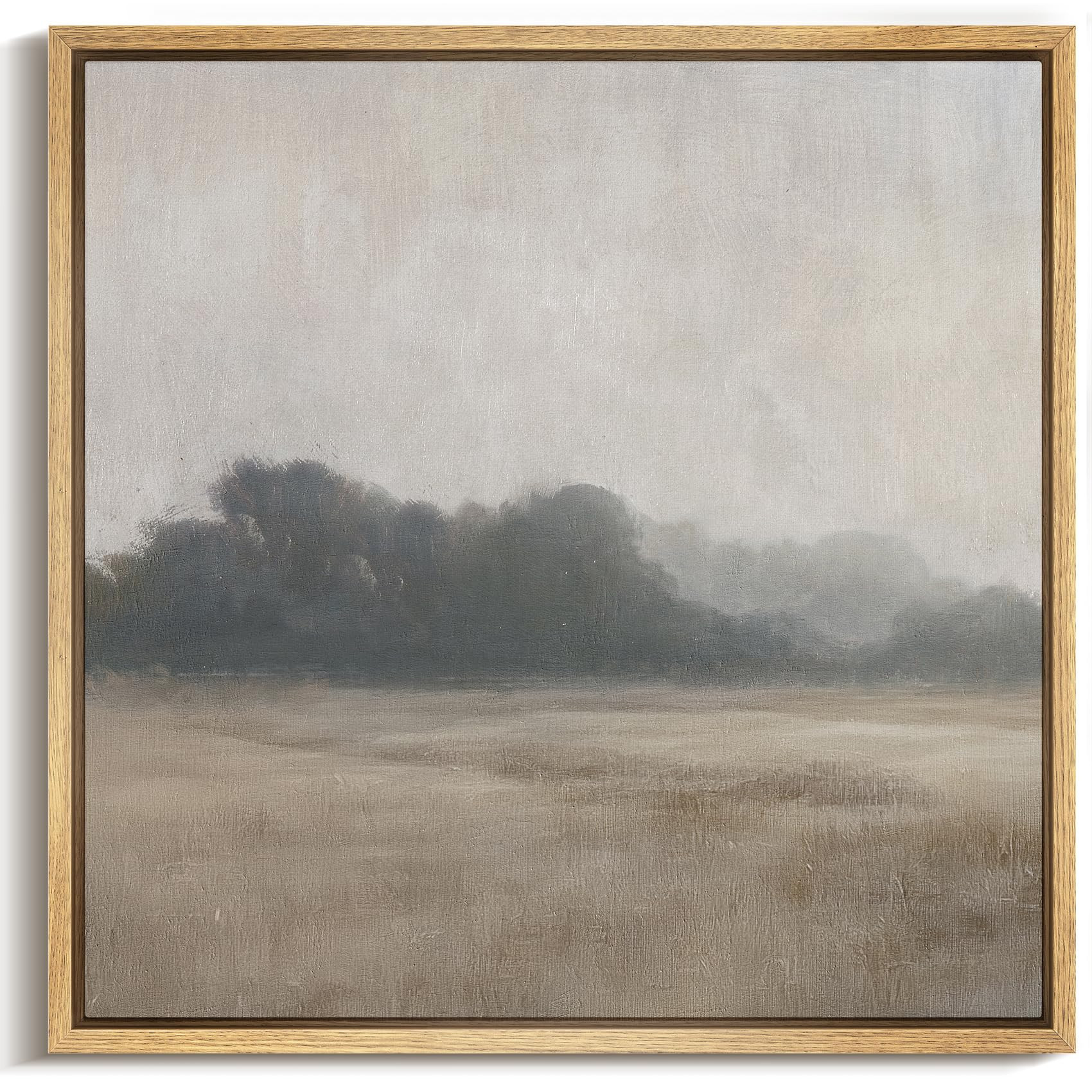 MUDECOR Framed Canvas Print Wall Art Minimalist Misty Landscape with Dark Trees Serene Illustrati... | Amazon (US)