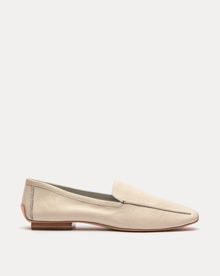 Elyce Loafer Leather Oyster | Frances Valentine