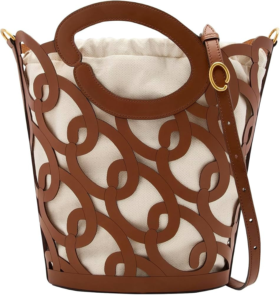 Amazon.com: Oscar de la Renta, Oscar Chain-Link Leather Tote, Cognac : Amazon Luxury | Amazon (US)