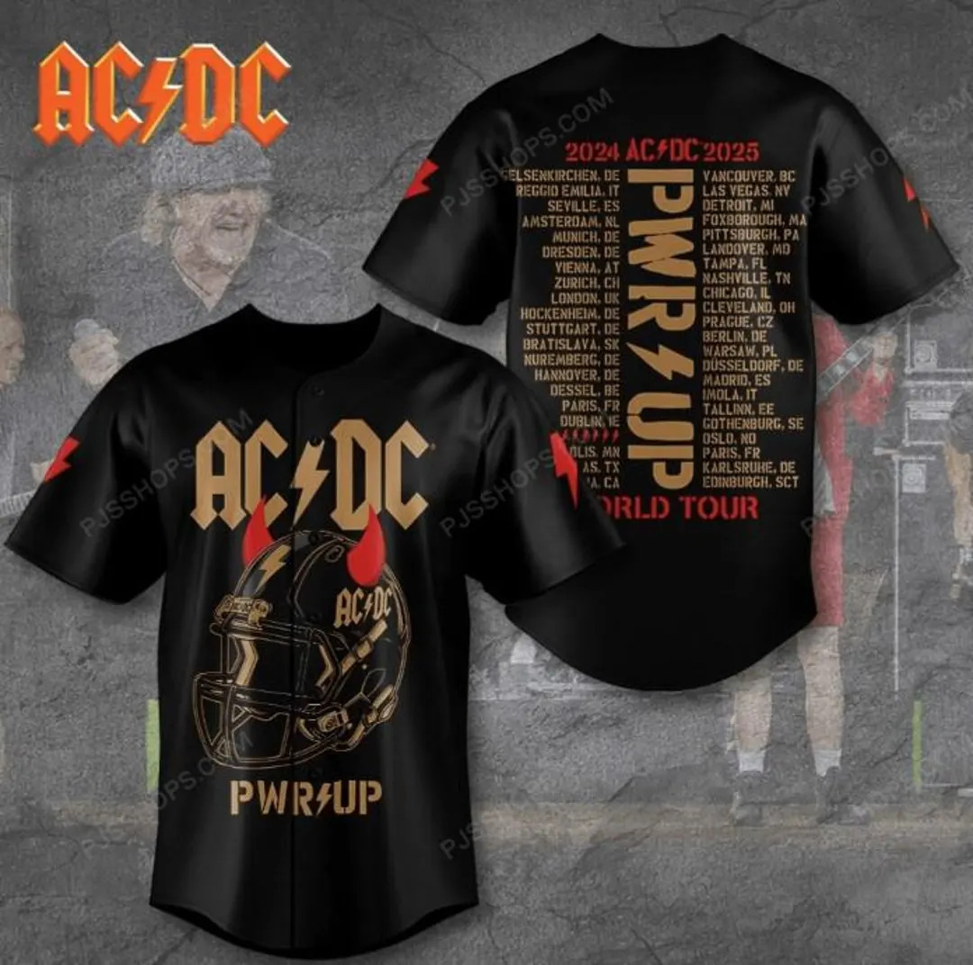 AC/DC Baseball Jersey Shirt, Vintage Rock Band Fan Gift, Concert Style Tee - Etsy | Etsy (US)